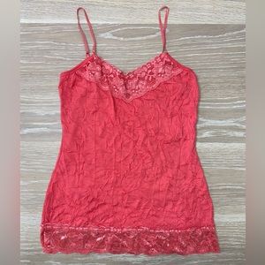 Maurice’s orange/salmon color lace crinkle cami